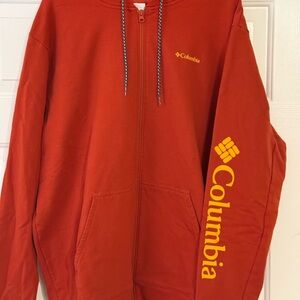 Men’s Columbia Orange Full-Zip Fleece Hoodie 2XL